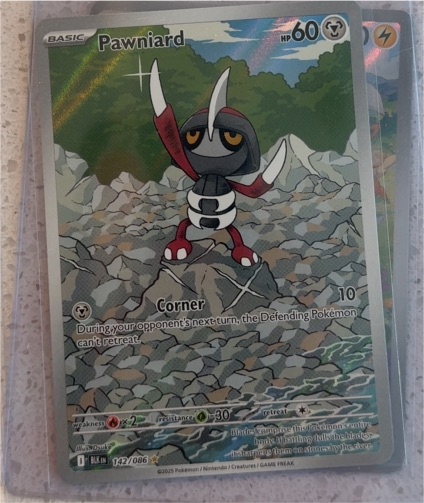 2025 Pokémon #142 Pawniard Illustration Rare Holo Black Bolt — front