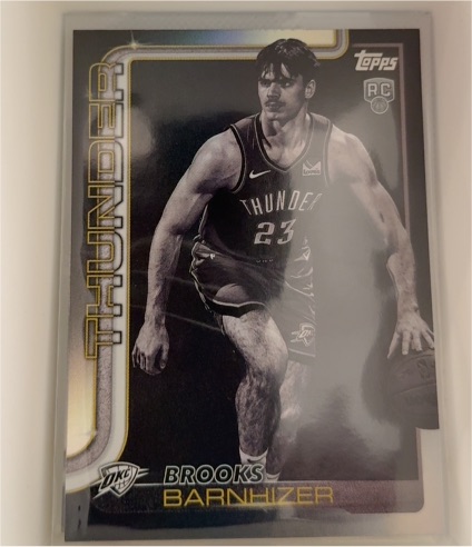 2025-26 Topps #245 Brooks Barnhizer Blackout Rookie Card — front