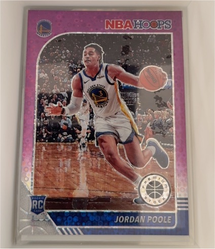 2019-20 NBA Hoops Premium Stock #223 Jordan Poole Rookie — front