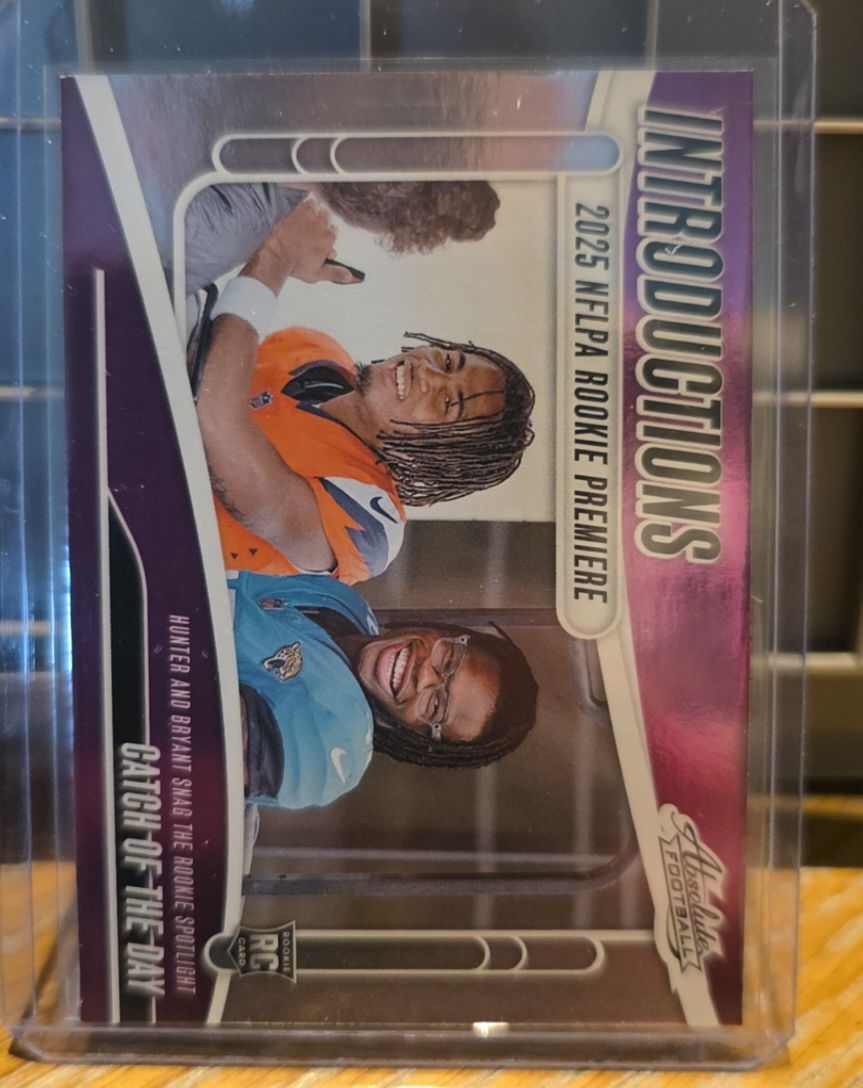 2025 Panini Absolute Introductions #I-THR Travis Hunter and Pat Bryant Catch of the Day — front