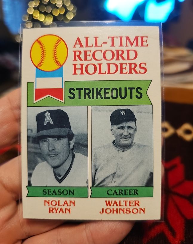 1979 Topps #417 Nolan Ryan & Walter Johnson All-Time Record Holders Strikeouts — front