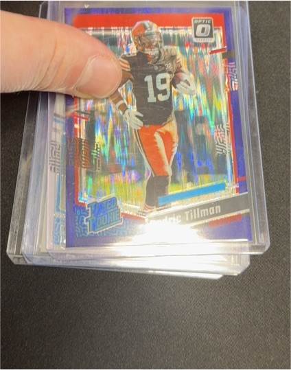 2023 Donruss Optic #224 Cedric Tillman Purple Shock Prizm RC — front