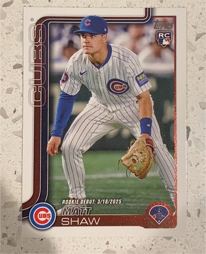 2025 Topps Update Series #US345 Matt Shaw — front