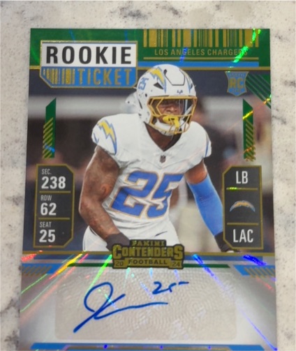 2024 Panini Contenders Football Rookie Ticket #238 Los Angeles Chargers LB — front