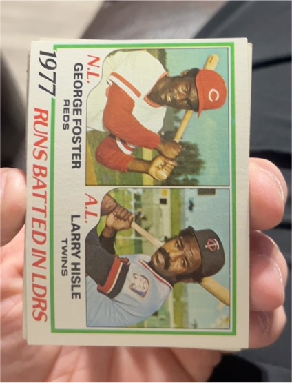 1978 Topps #203 1977 RBI Leaders George Foster / Larry Hisle — front
