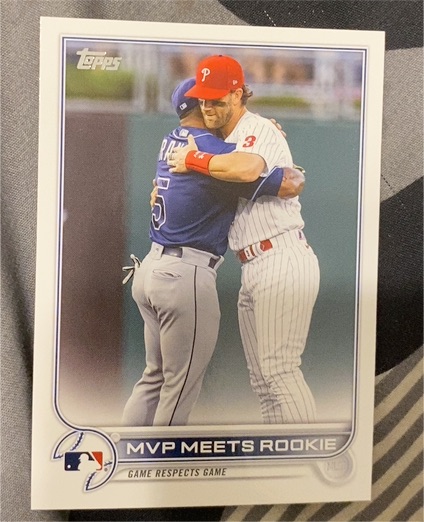 2022 Topps Series 2 #367 MVP Meets Rookie Bryce Harper Wander Franco — front