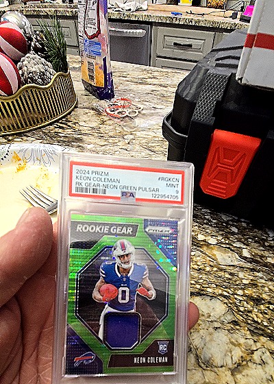 2024 Panini Prizm #RGKCN Keon Coleman Rookie Gear Neon Green Pulsar — front