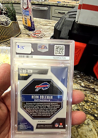 2024 Panini Prizm #RGKCN Keon Coleman Rookie Gear Neon Green Pulsar — back