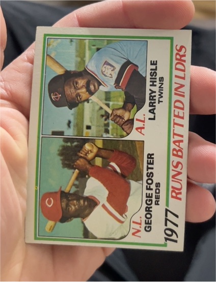 1978 Topps #203 1977 RBI Leaders George Foster / Larry Hisle — front