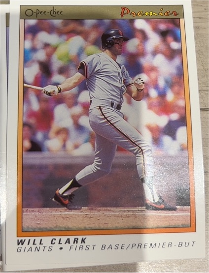 1991 O-Pee-Chee Premier #22 Will Clark — front
