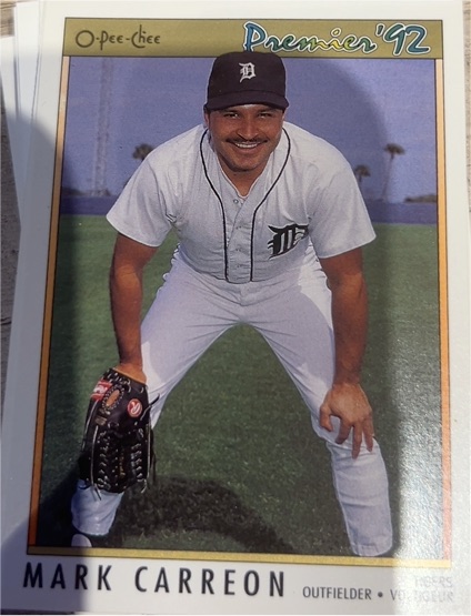 1992 O-Pee-Chee Premier #92 Mark Carreon — front