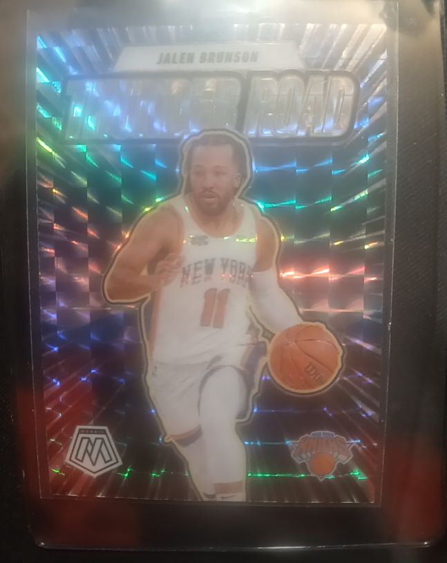 2024-25 Panini Mosaic #11 Jalen Brunson Thunder Road Silver — front