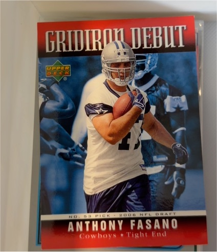 2006 Upper Deck Gridiron Debut #1GD-AF Anthony Fasano — front