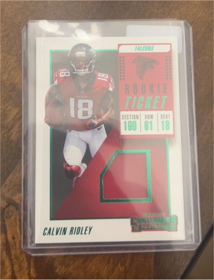 2018 Panini Contenders Rookie Ticket Swatches #RTS-9 Calvin Ridley — front