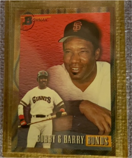 1993 Bowman #702 Bobby & Barry Bonds — front