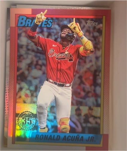 2025 Topps Update #U90-22 Ronald Acuna Jr. 1990 Topps Foil Atlanta Braves — front