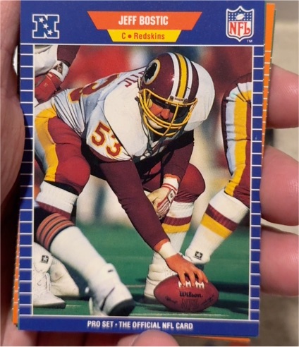 1989 Pro Set #422 Jeff Bostic Washington Redskins — front