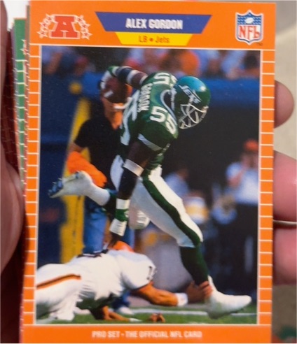 1989 Pro Set #296 Alex Gordon New York Jets — front