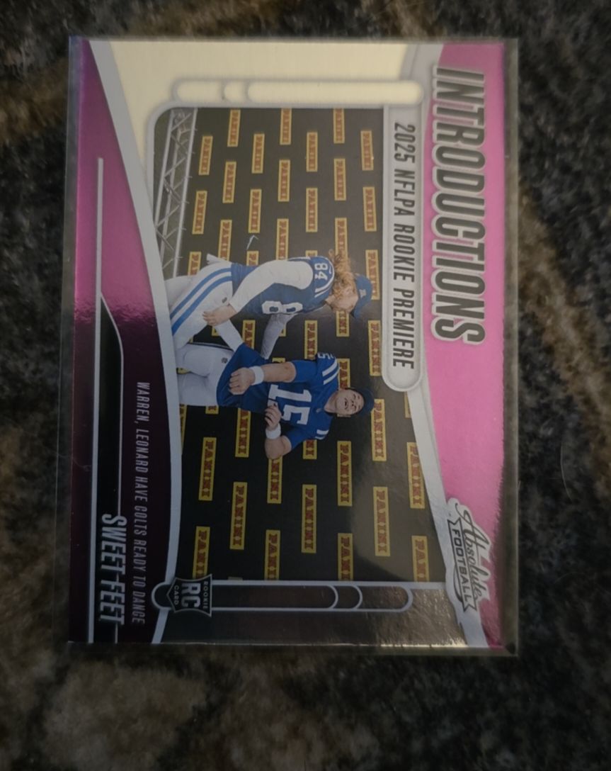 2025 Panini Absolute Introductions #I-TWN Tyler Warren & Riley Leonard Sweet Feet Rookie Card — front