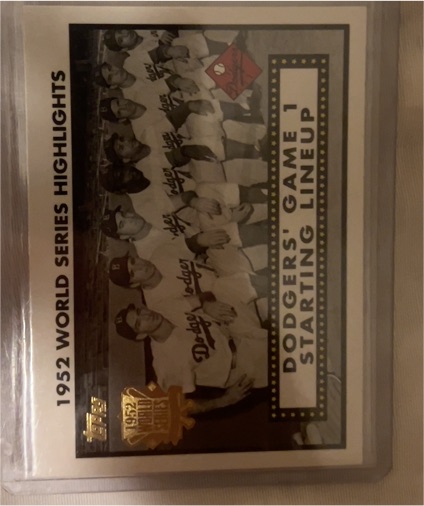2023 Topps 1952 World Series Highlights Dodgers' Game 1 Starting Lineup — front