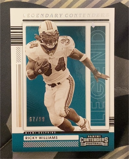 2021 Panini Contenders Legendary Contenders #LGD-RWI Ricky Williams — front
