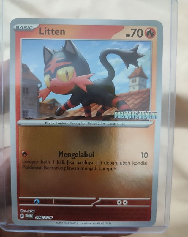 2024 Pokémon #098 Litten Promo Paradoks Andalan — front