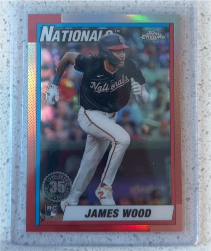 2025 Topps Chrome #90CB-15 James Wood 1990 Topps Baseball 35th Anniversary — front