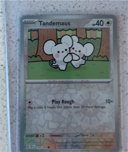 2024 Pokémon SV08: Surging Sparks #157 Tandemaus — front