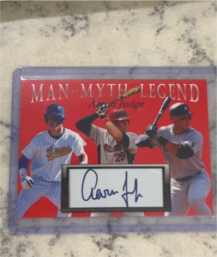Man-Myth-Legend Aaron Judge Facsimile Auto — front