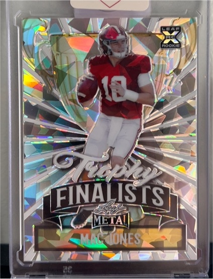 2021 Leaf Metal Trophy Finalists Mac Jones — front