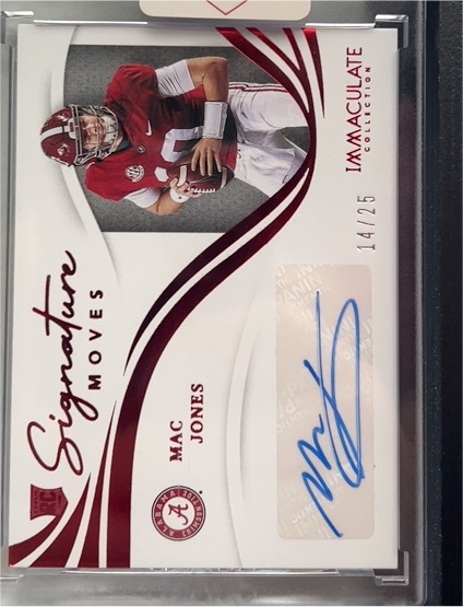 2021 Panini Immaculate Signature Moves #SM-MJ Mac Jones — front