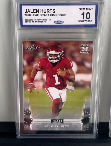 2020 Leaf Draft #15 Jalen Hurts Rookie — front