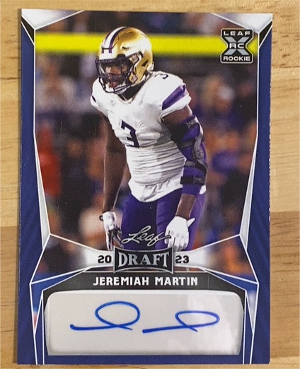 2023 Leaf Draft #BA-JM3 Jeremiah Martin — front