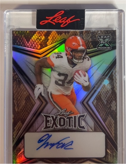 2022 Leaf Exotic #BA-JW1 Javonte Williams — front
