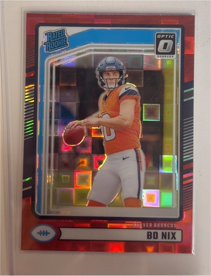 2024 Panini Donruss Optic #unknown Bo Nix Red Pandora Rated Rookie — front