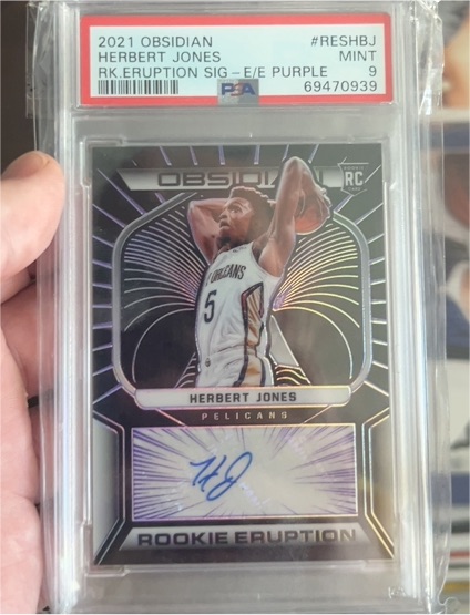 2021 Panini Obsidian #RESHBJ Herbert Jones Rookie Eruption Signatures Purple — front