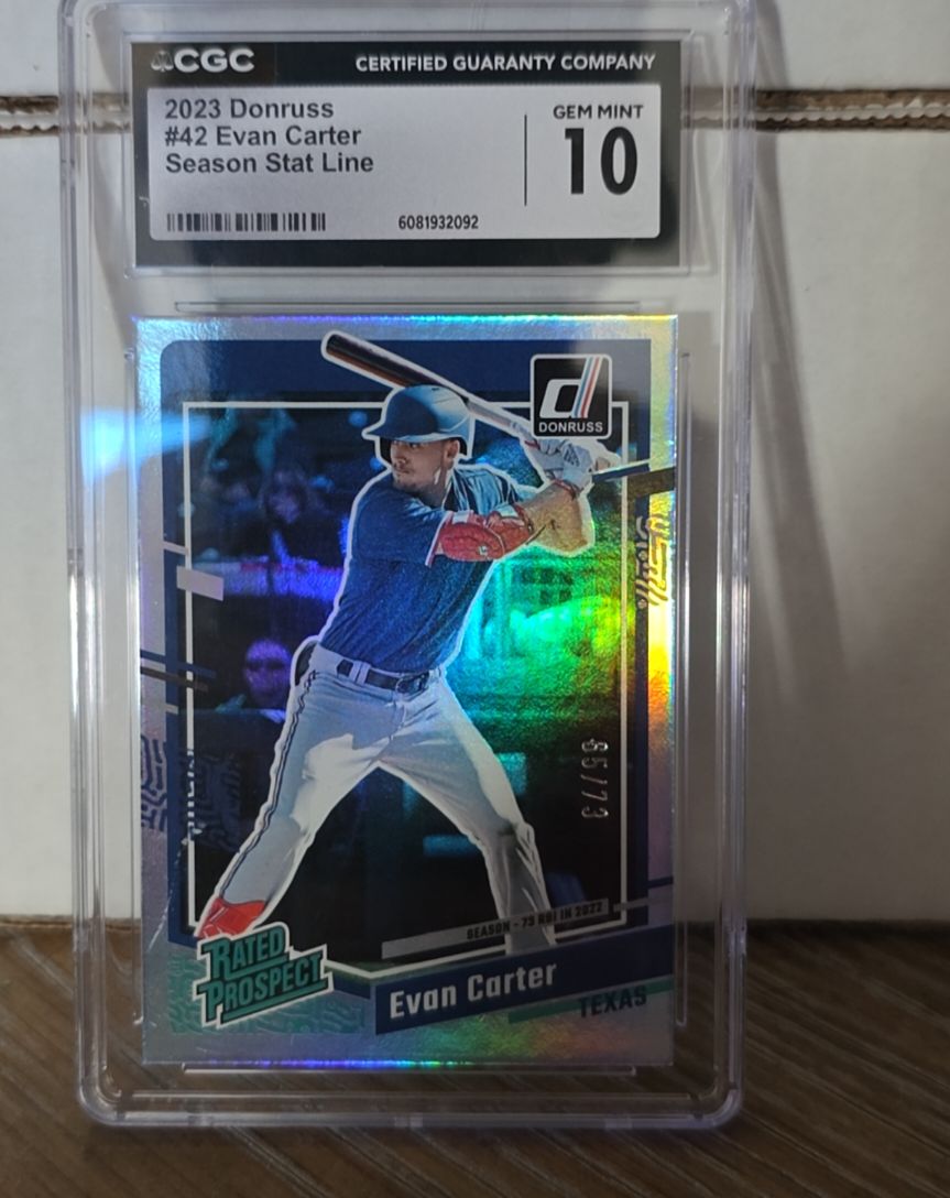 2023 Donruss #42 Evan Carter Season Stat Line — front