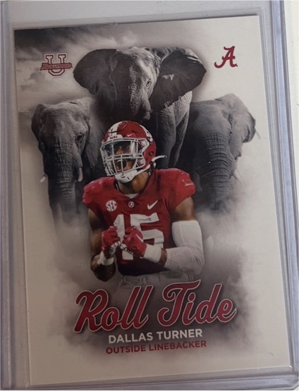2023 Bowman University Alabama Crimson Tide Roll Tide #RT-5 Dallas Turner — front