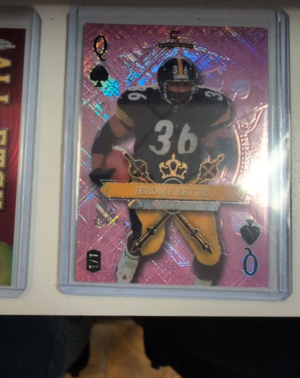2024 Wild Card 5 Card Draw Stacked Deck Queen of Spades Jerome Bettis # Queen of Spades — front