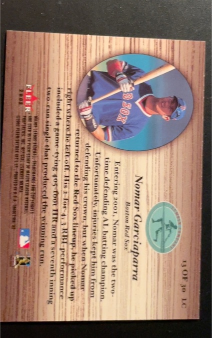 2002 Fleer Tradition Lumber Company #13LC Nomar Garciaparra — front