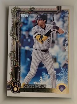 2025 Topps Holiday #H25 Christian Yelich — front