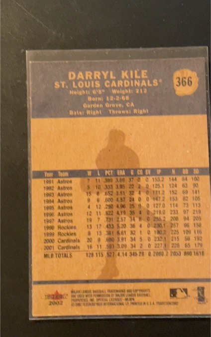 2002 Fleer Tradition Update #366 Darryl Kile — front