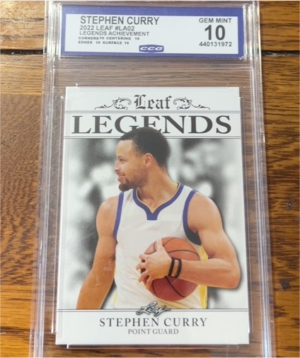 2022 Leaf Legends #LA02 Stephen Curry — front