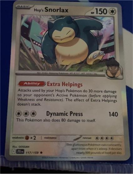 2022 Pokémon SV09: Journey Together #117 Hop's Snorlax — front