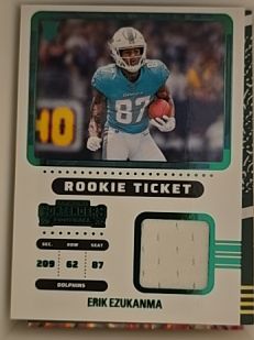 2022 Panini Contenders #RTS-EEZ Erik Ezukanma Rookie Ticket Swatches — front