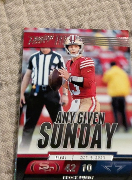 2024 Panini Prestige Any Given Sunday #AGS-BPY Brock Purdy — front