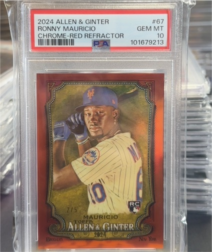 2024 Topps Allen & Ginter #67 Ronny Mauricio Chrome-Red Refractor — front