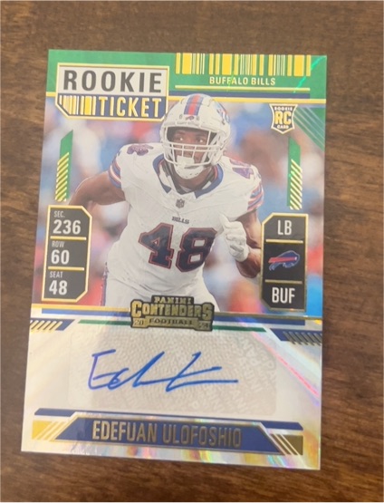 2024 Panini Contenders #240 Edefuan Ulofoshio Rookie Ticket Auto — front