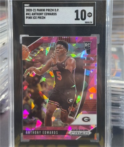 2020-21 Panini Prizm Draft Picks #41 Anthony Edwards Pink Ice Prizm — front