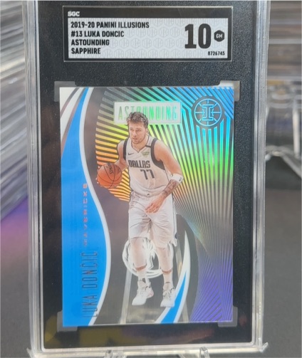 2019-20 Panini Illusions #13 Luka Doncic Astounding Sapphire — front